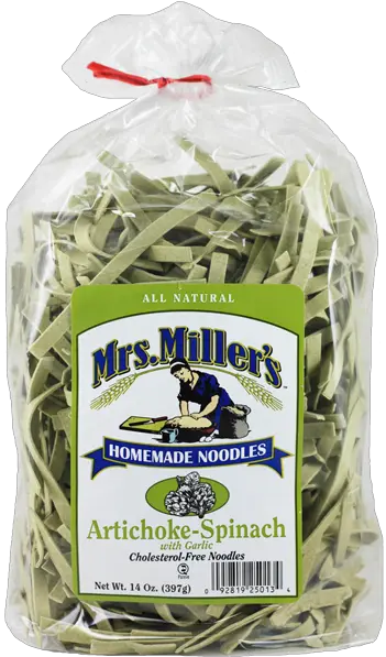 Artichoke Spinach With Garlic Noodles U2014 Mrs Milleru0027s Homemade Noodles Pasta Png Spinach Png