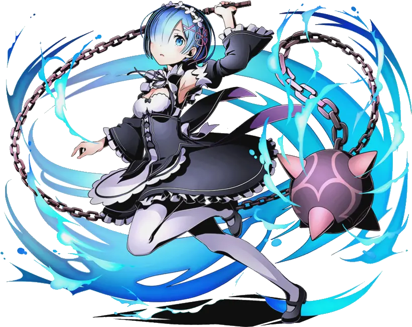 Download Rem Re Zero Art Rem Re Zero With Weapon Png Rem Re Zero Png