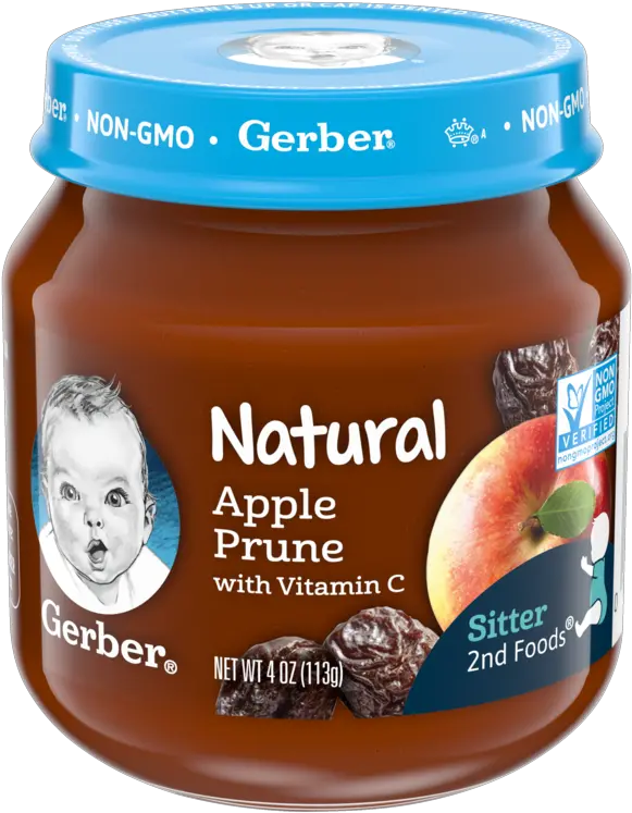 Natural 2nd Foods Apple Prune Puree Gerber Baby Food Png Clean Wholesome Icon