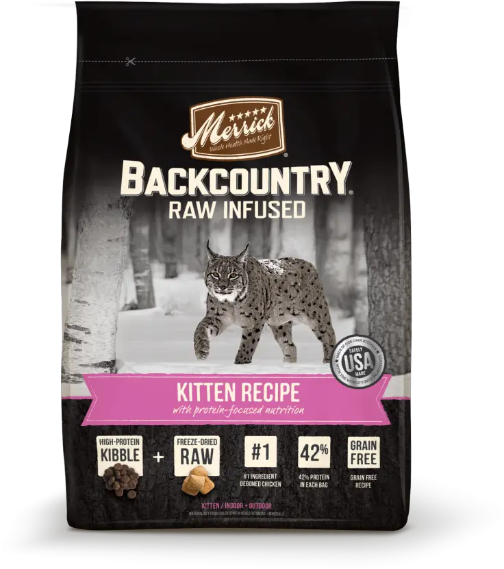 Merrick Backcountry Grain Free Kitten Recipe Dry Cat Food Merrick Backcountry Cat Food Png Kitten Transparent