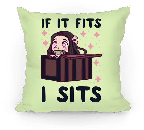 If It Fits I Sits Demon Slayer Pillows Lookhuman If It Fits I Sits Demon Slayer Png Demon Slayer Png