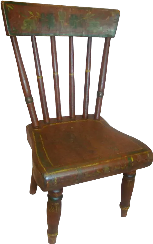 Antique Hand Painted Design Wooden Doll Wood Chair No Background Png Doll Transparent Background