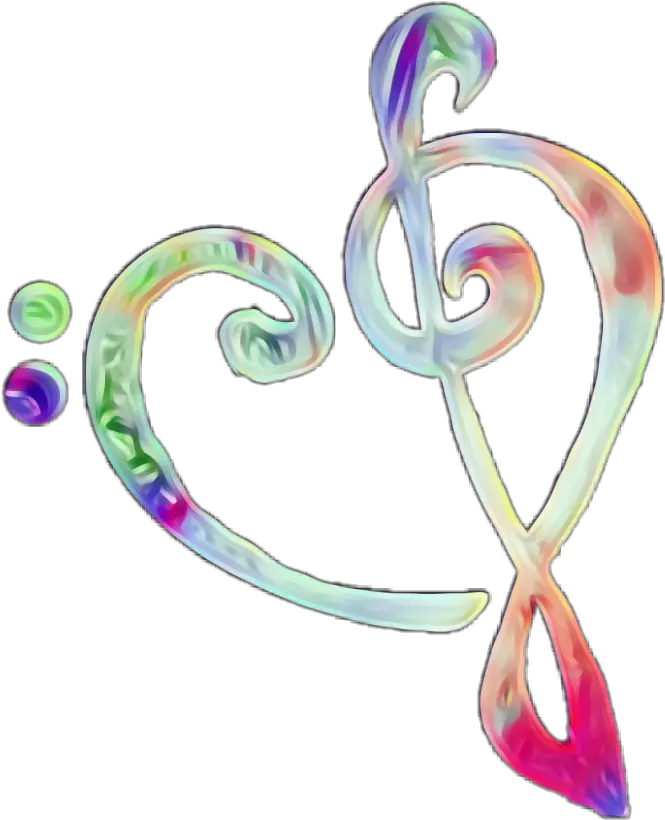 Trebleclef Bassclef Heart Music Illustration Png Treble Clef Transparent Background