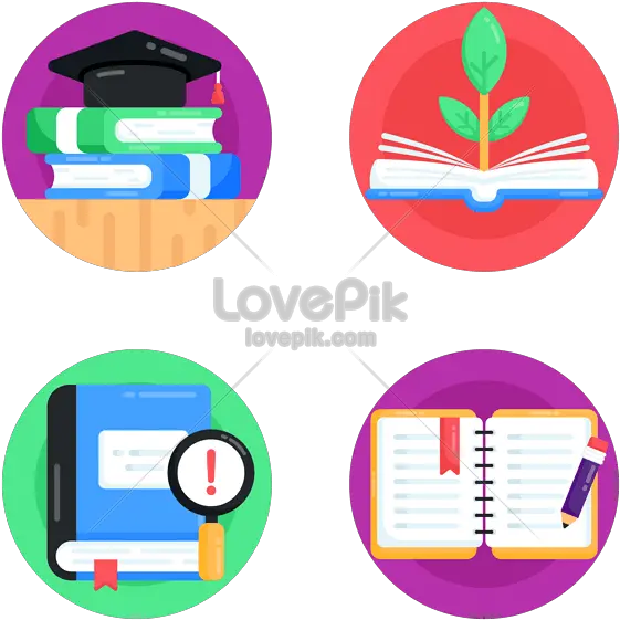 Set Of Literature Flat Icons Graphics Imagepicture Free Diary Vector Png Lit Icon