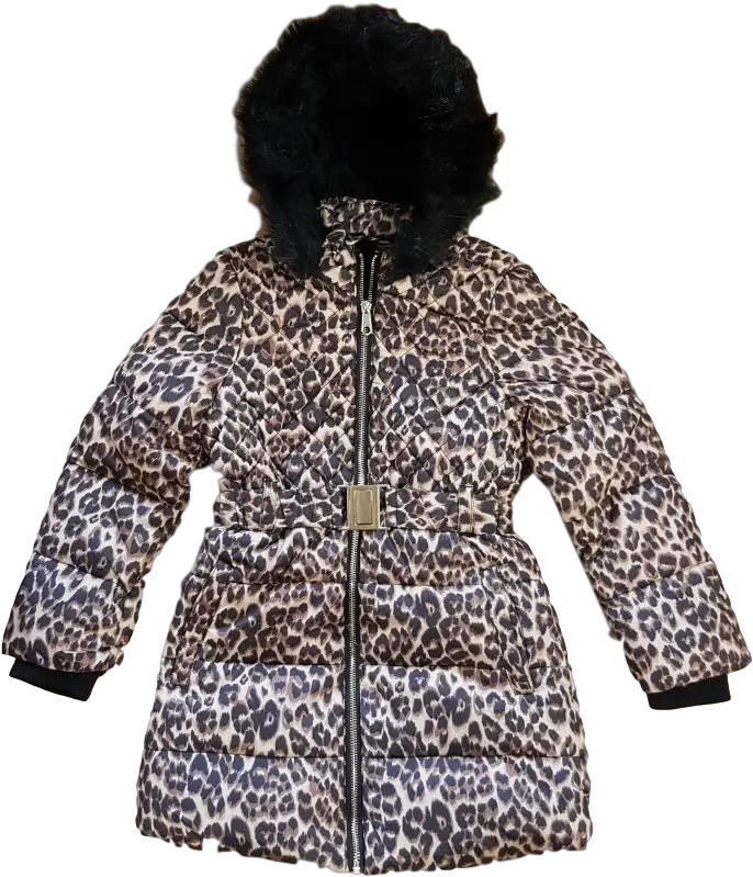 Teen Girls Leopard Print Winter Coat Hoodie Png Teen Png