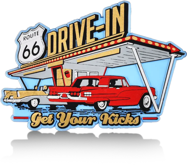 Route 66 Magnet Drive In Automotive Decal Png Route 66 Logo