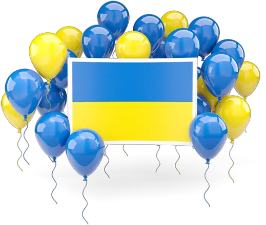 Square Flag With Balloons Illustration Of Ukraine Blue And Yellow Balloons Png Ballons Png