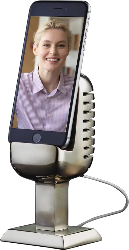 Microphone Phone Stand Smartphone Png Microphone On Stand Png