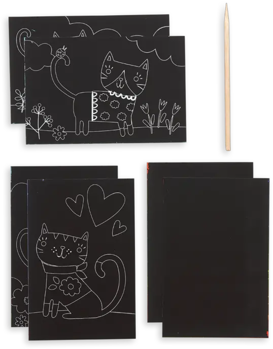 Cutie Cats Scratch And Scribble Mini Art Kit Horizontal Png Scratch Cat Png