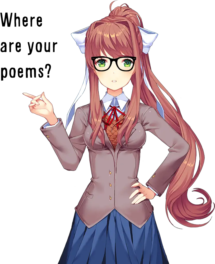 Monika Ddlc Thumbs Up Transparent Png Monika Ddlc Png Monika Icon