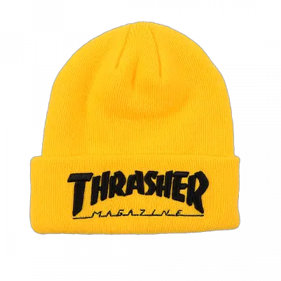 Thrasher Beanie In Yellow Vans Yellow Skater Beanie Transparent Png Beanie Png