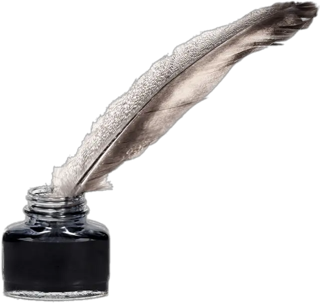 Feather Quill Pen And Ink Pot Pens In The Past Png Ink Png