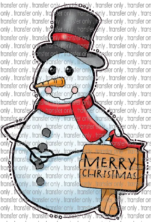 Chr 217 Snowman With Red Scarf Merry Christmas Dot Png Snowman Transparent