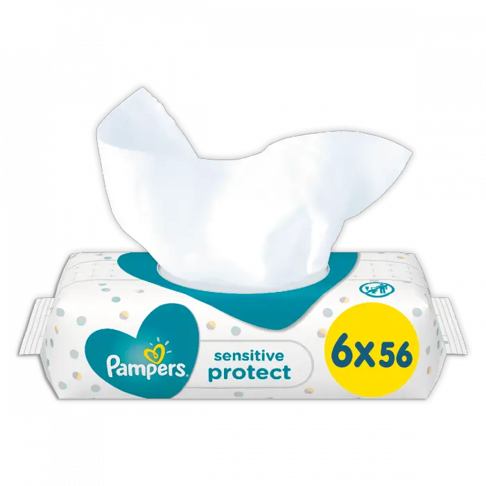 Sensitive Baby Wipes 6 X 56 Pampers Png Pampers Logo