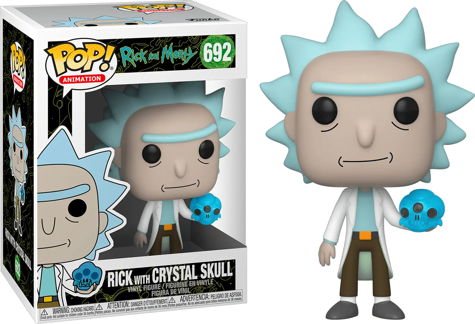 Rick And Morty Rick With Crystal Skull Pop Vinyl Figure Funko Pop Rick And Morty Png Rick And Morty Transparent