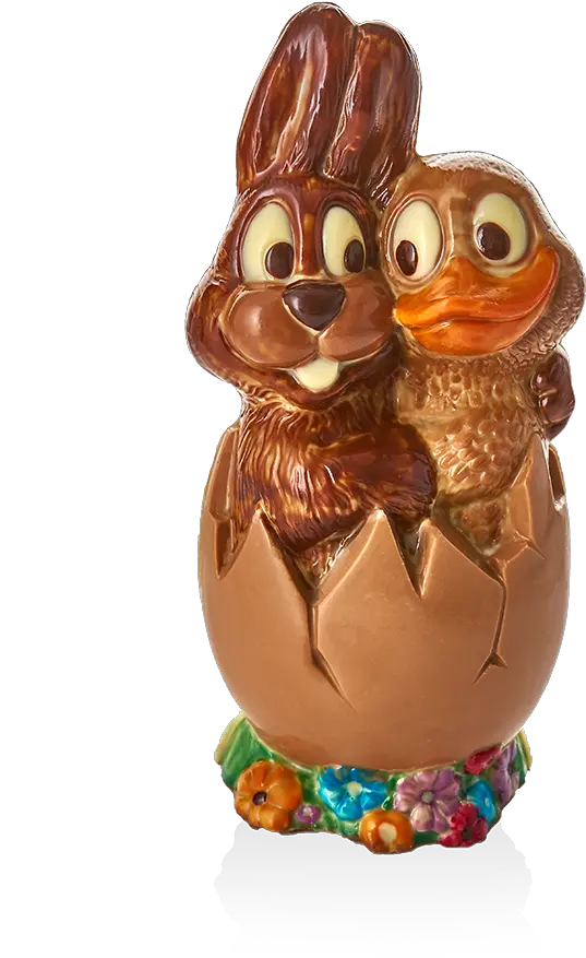 Easter Bunny And Duck Ghraoui Figurine Png Chocolate Bunny Png