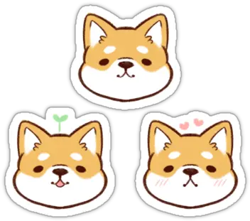 Shiba Inus Original Set Stickers By Cveline Redbubble Kawaii Shiba Inu Stickers Png Shiba Inu Png