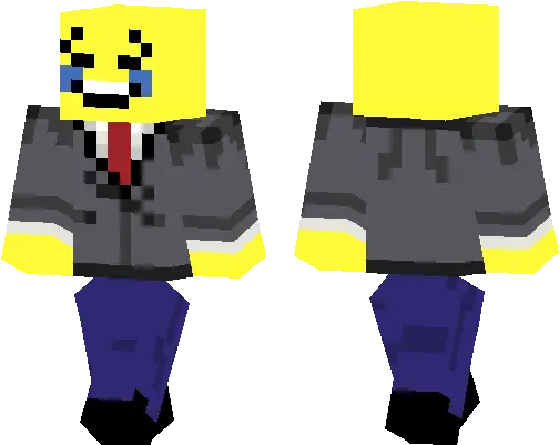 Laughing Crying Emoji With Suit Minecraft Pe Skins Enderman White Suit Skin Png Laugh Cry Emoji Png