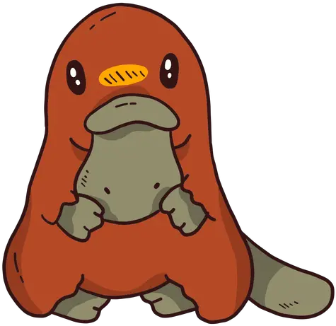 Cute Platypus Duckbill Beak Tail Sitting Flat Transparent Cartoon Png Tail Png