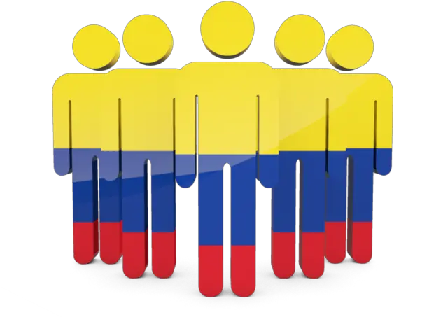 People Icon Illustration Of Flag Colombia Png