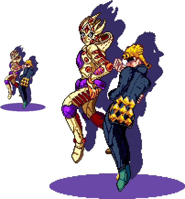 Black Giorno And Ger In Pixelart Jojo Pixel Art Giorno Png Giorno Png