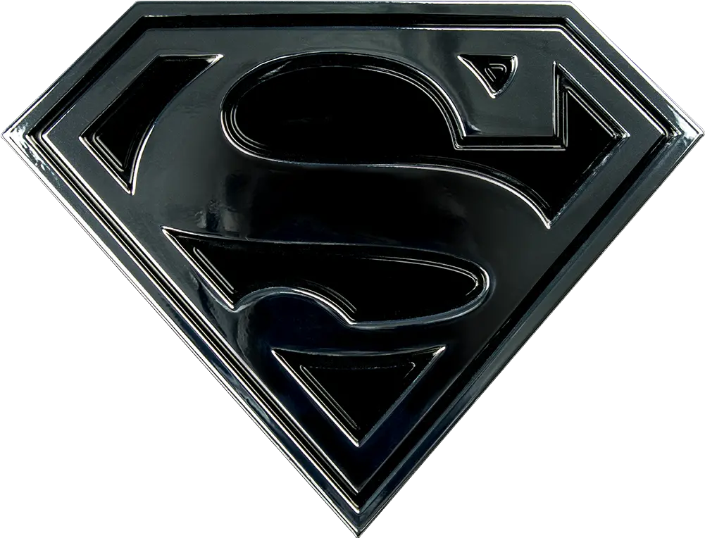 Superman Superman Logo Black And Chrome Premium Fan Emblem Superman Logo Png Black Superman Logo Images