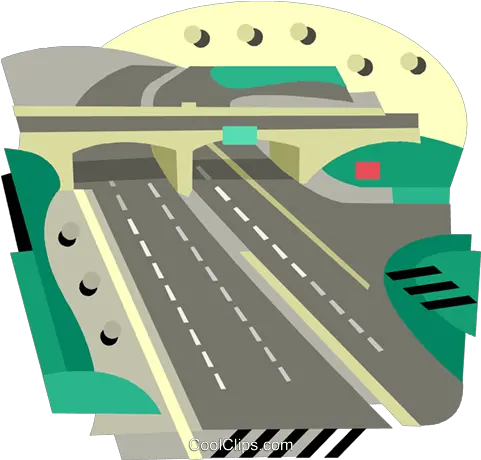 Highway With Over Pass Royalty Free Vector Clip Art Png Icon