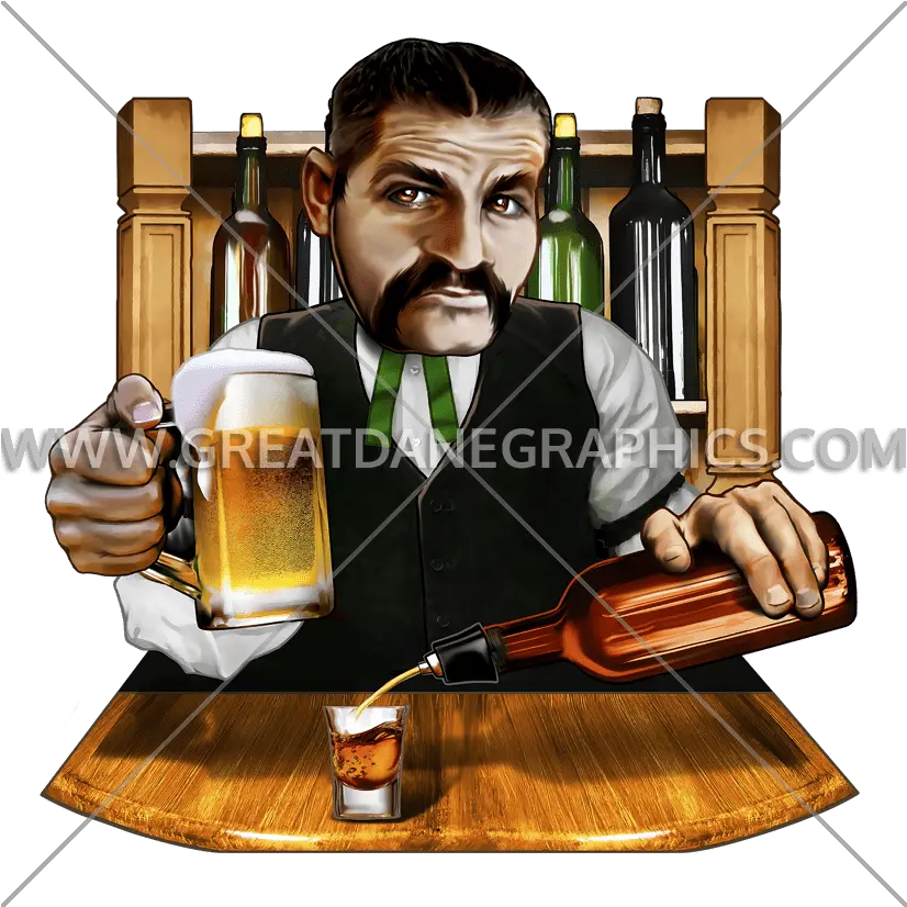 Vintage Bartender Lager Png Bartender Png