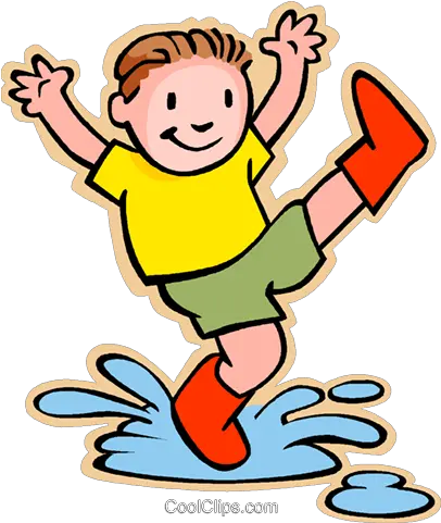 Boy Jumping In Rain Puddle Royalty Free Splash In A Puddle Clipart Png Puddle Png