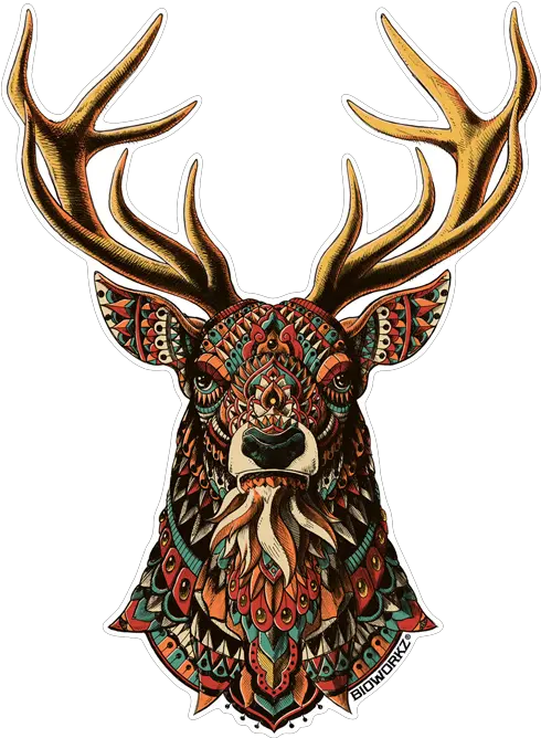Ornate Buck Png Image With No Black And White Animal Illustration Buck Png