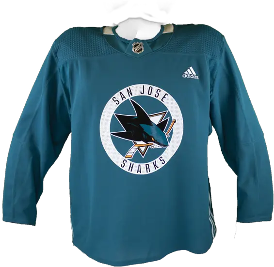 Slightly Worn San Jose Sharks Pro Stock Teal Menu0027s Size 56 Adidas Practice Jersey San Jose Sharks Jersey Png San Jose Sharks Logo Png