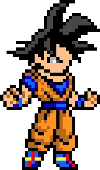 Fictional Art Pixel Goku Character Goku Pixel Art Png Goku Transparent