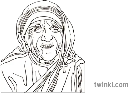 Mother Teresa Black And White Language Png Mother Teresa Icon