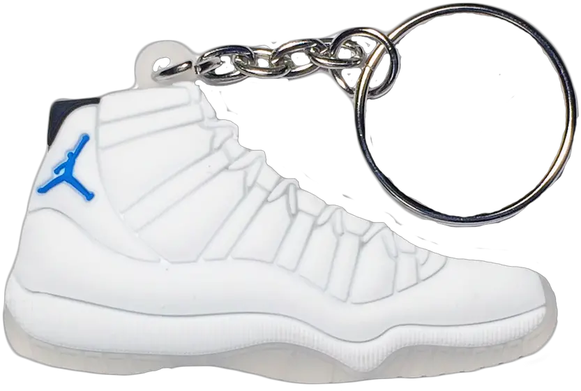 Nike Jordan 11 Xi All White Blue Legend 2d Flat Lace Up Png Jordan Shoe Png