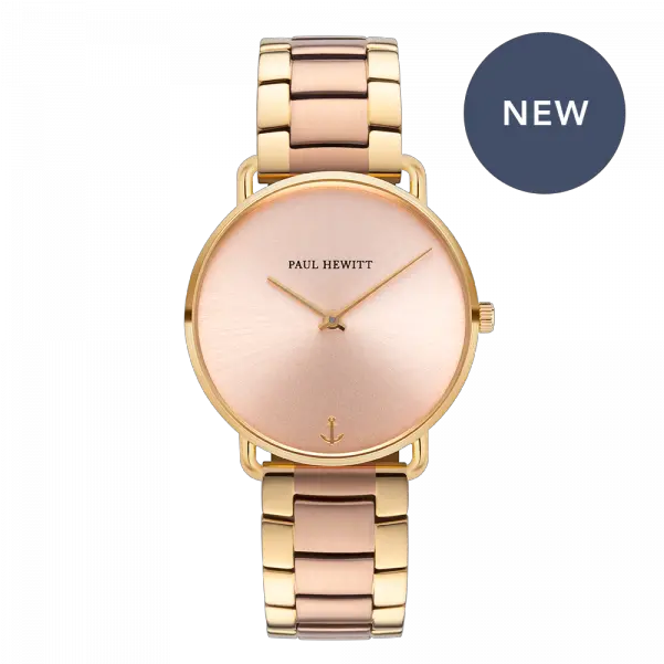 Miss Ocean Watch Rose Sunray Gold Metal Bicolor Paul Hewitt Watches Png Rose Gold Png