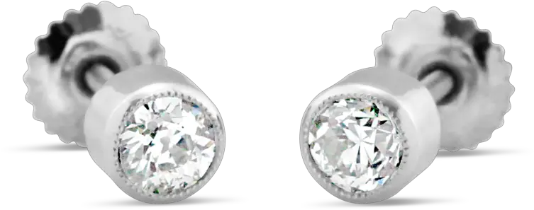 Bezel Set Old Cut Diamond Stud Earrings U2014 Enhoerning Jewelry Earrings Png Earrings Png