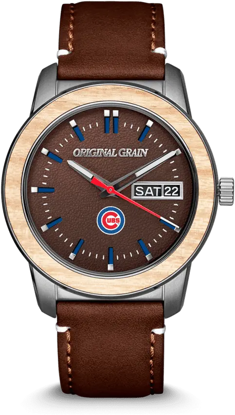 Chicago Cubs Mlb Reclaimed Barrel 42mm Leather Bulova Png Cubs Png