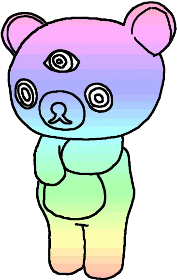 Psychedelic Dancing Bear Trippy Teddy Rainbow Clipart Draw A Trippy Teddy Bear Png Trippy Icon