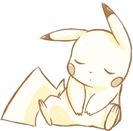 Cute Pikachu 3 Uploaded By Daniela Pikachu Sleeping Drawing Png Pikachu Png Transparent