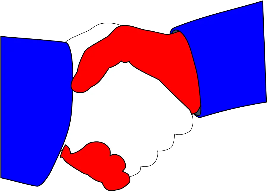 American Handshake Png Svg Clip Art Hand Shake Red And Blue Handshake Clipart Png