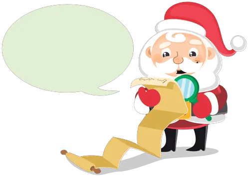 Santa Checking List Cartoon Bubble Transparent Png U0026 Svg Santa Claus Voice Bubble Png