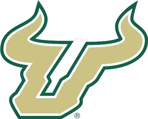 Download Bull Horns Gold Green Outline South Florida Bulls Logo Png Bull Horns Png