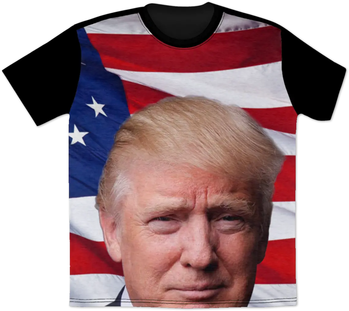 Politics Donald Trump Face American Flag All Over Print Tshirt Gabe Newell Net Worth Png Donald Trump Face Transparent