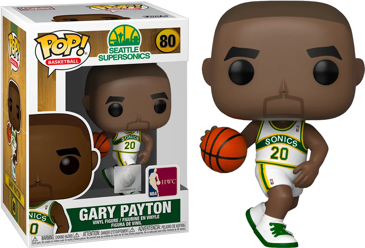 Funko Pop Basketball 80 Nba Seattle Supersonics Gary Payton Vinyl Figure Shaquille O Neal Funko Pop Png Seattle Supersonics Logo