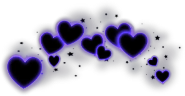 Black Transparent Glowing Hearts Png Neon Heart Png