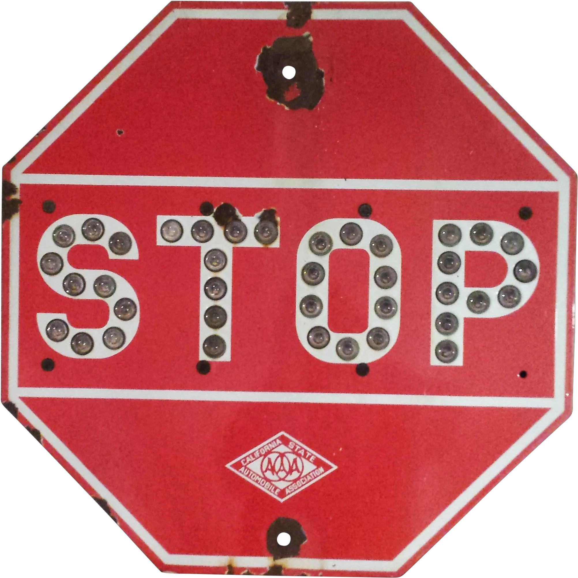 Vintage 1950u0027s Porcelain Stop Sign With Marble Reflectors Stop Sign Png Stop Sign Png