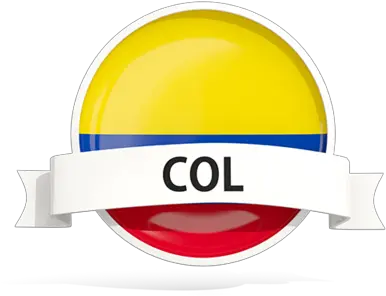 Round Flag With Banner Illustration Of Colombia Png Icon