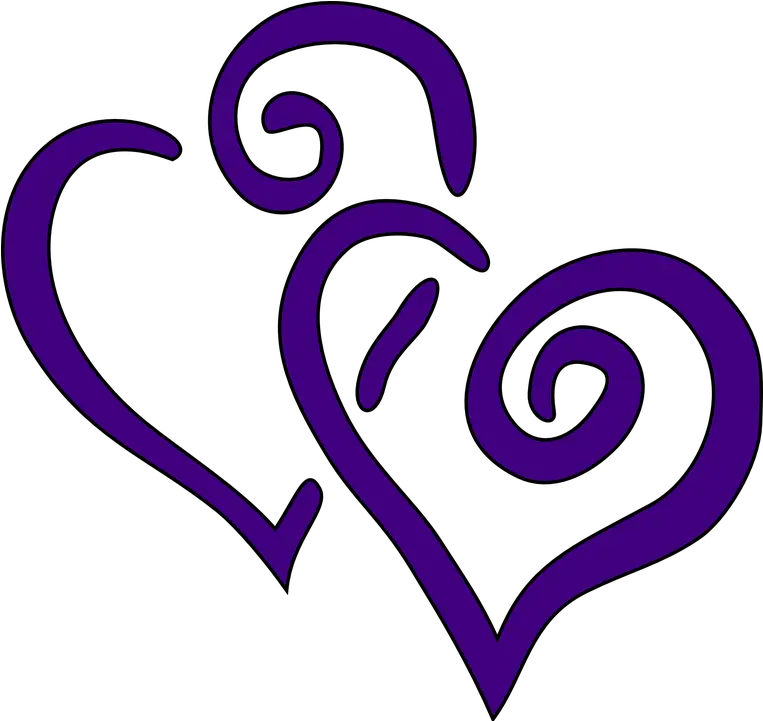 Hearts Two Purple Hearts Clip Art Png Swirl Design Png