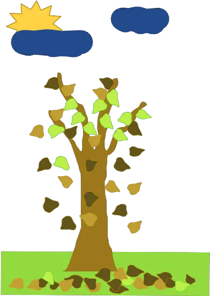 Tree With Leaves Falling Clip Art Tree Falling Leaf Autumn Season Images For Kids Png Falling Leaf Png