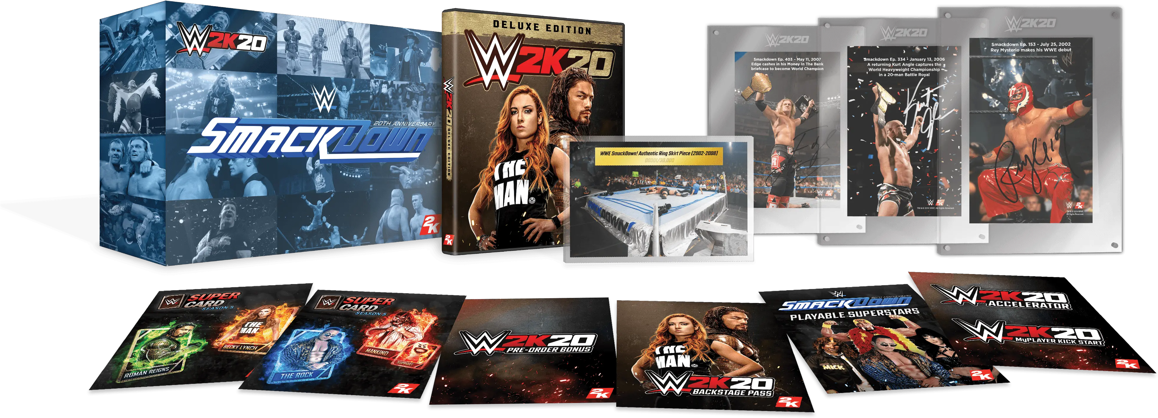 Step Inside Wwe 2k20 And Experience Franchise Firsts With Wwe 2k20 Smackdown 20th Anniversary Edition Png Wwe Roman Reigns Png